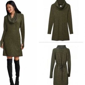 CAbi #4016 Solace Olive Green Cowl Neck Dress Size Medium ~EUC